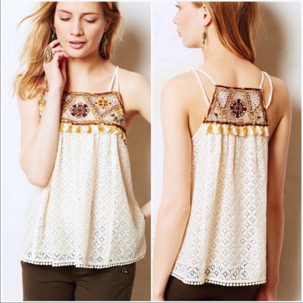 Anthropologie HD in Paris Tikal tassel top